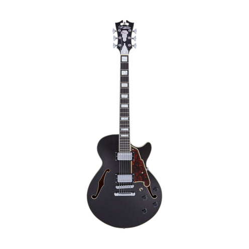 D'Angelico Premier SS Semi-Hollow w/Stopbar Tailpiece Electric Guitar, Black Flake