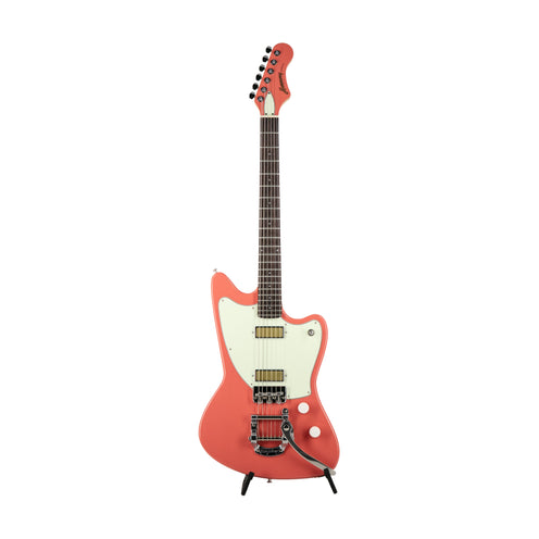Harmony Standard Series Factory Special Silhouette w/ Bigsby Electric Guitar w/Case, Faded Fiesta Red