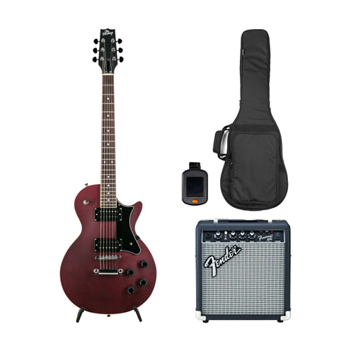 Heritage Ascent Collection H-150 Electric Guitar Bundle, Matte Burgundy (SG)