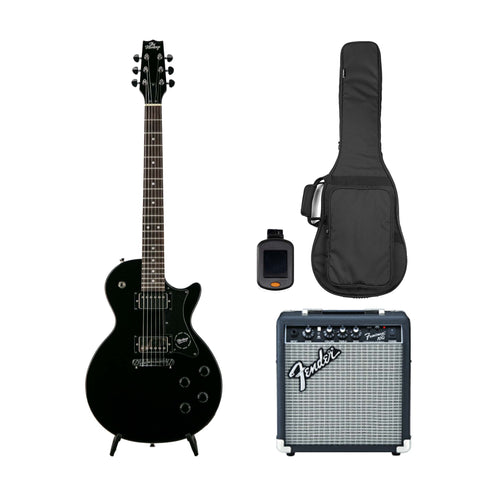 Heritage Ascent Collection H-137 Humbucker Electric Guitar Bundle, Black (SG)