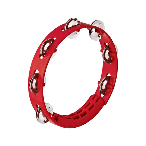 NINO Percussion NINO49R 8inch Compact ABS Tambourine, 1 Row, Red