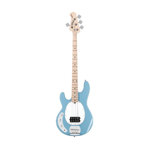 Sterling S.U.B Series RAY4 4-String Left-Handed Electric Bass Guitar, Maple FB, Chopper Blue