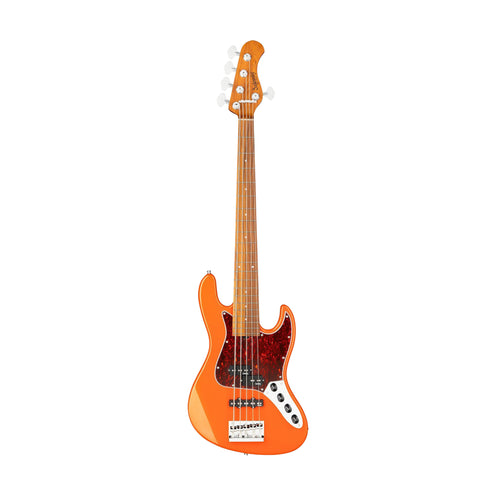 Sadowsky MetroExpress 21-Fret Hybrid PJ 5-String Bass, Morado FB, Solid Candy Apple Orange Metallic