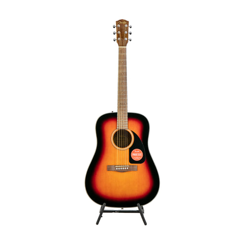Fender CD-60 Dreadnought V3 Acoustic Guitar, Walnut FB, Sunburst, IPS21100YYYY