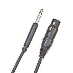 D'Addario PW-CGMIC-25 XLR Female to 1/4inch Microphone Cable, 25 feet