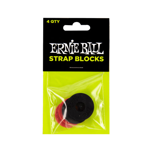 Ernie Ball Strap Blocks, 4-Pack, Red & Black