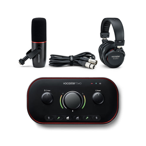 Focusrite Vocaster Two USB-C Studio Podcasting Audio Interface Bundle