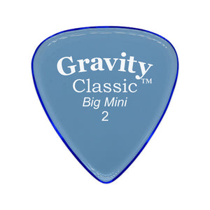 Gravity Classic Big Mini 2.0mm Guitar Pick, Polished Blue