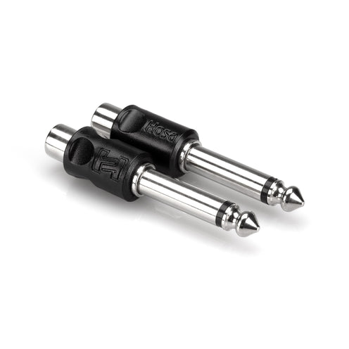 Hosa GPR-101 Adaptors, RCA to 1/4 in TS, 2 pc