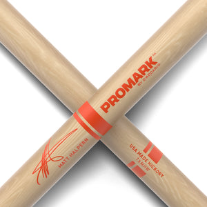 Promark TXMHW Matt Halpern Hickory Drumsticks, Wood Tip