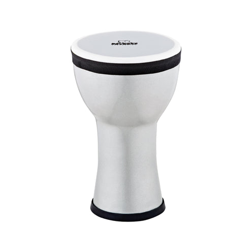 NINO Percussion NINO-EMDJ-SM 6inch Elements Mini Djembe, Plastic Head, Silver Metallic