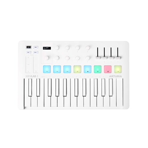 Arturia Minilab Mk3 25 Slim-Key Controller, Alpine White