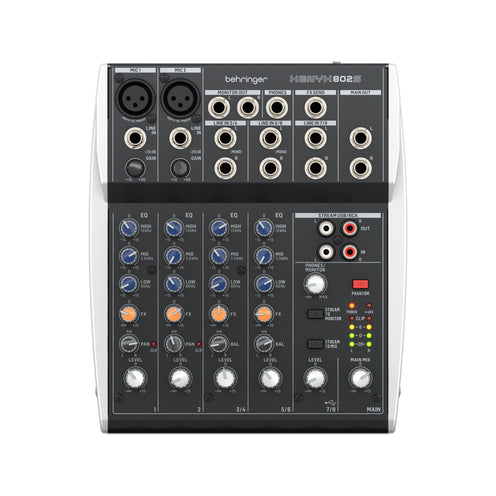 Behringer XENYX 802S Premium Analog 8-Input Mixer with USB Streaming Interface