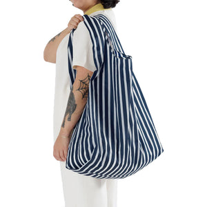 Baggu Big Baggu Shopper Bag, Navy Stripe