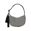 Baggu Small Nylon Crescent Bag, Black & White Gingham