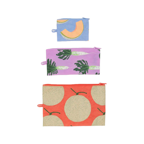 Baggu Flat Pouch Set, Japanese Produce
