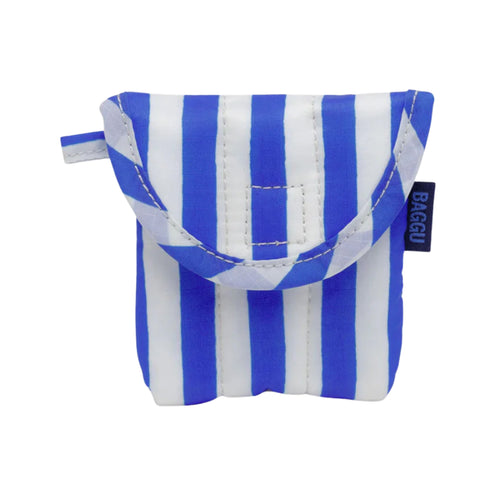 Baggu Puffy Earbuds Case, Blue Painted Stripe