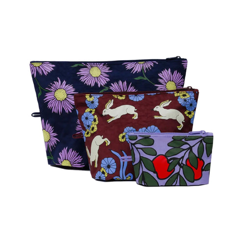 Baggu Go Pouch Set, Night Orchard