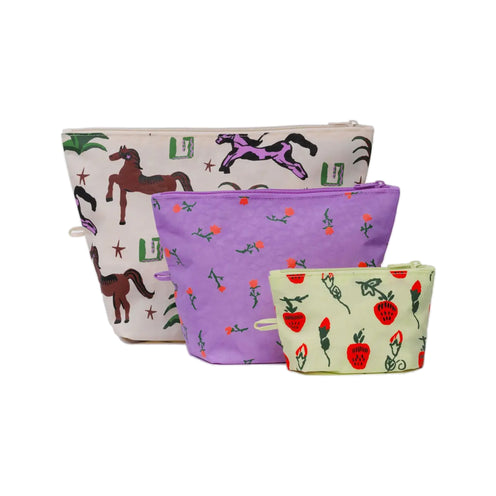 Baggu Go Pouch Set, Painted Prairie
