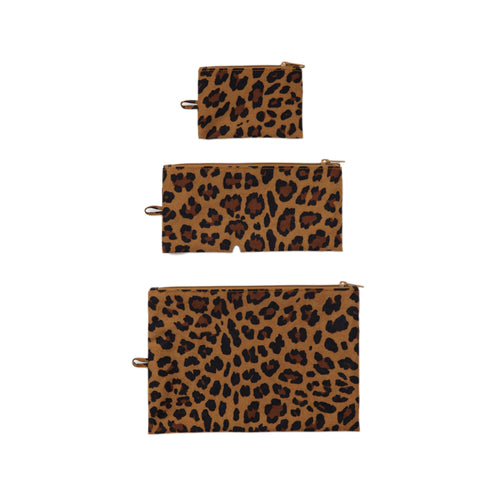 Baggu Flat Pouch Set, Leopard