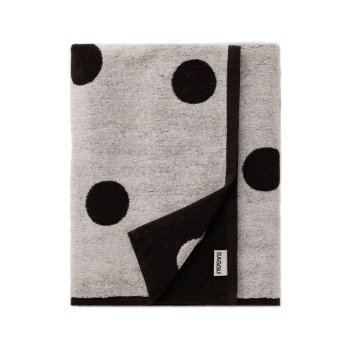 Baggu Bath Towel, Cream and Black Polka Dot