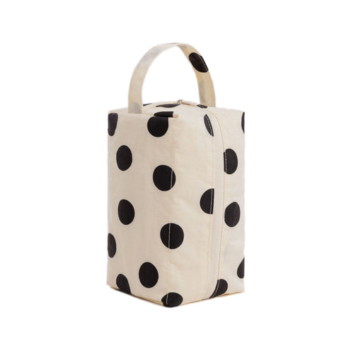 Baggu Dopp Kit, Cream and Black Polka Dot