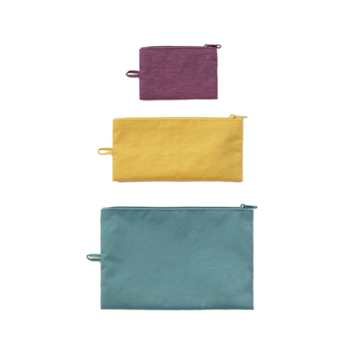 Baggu Flat Pouch Set, Jewel Mix