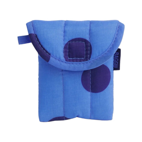 Baggu Puffy Earbuds Case, Blue Polka Dot