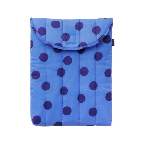 Baggu Puffy 13/14 inch Laptop Sleeve, Blue Polka Dot