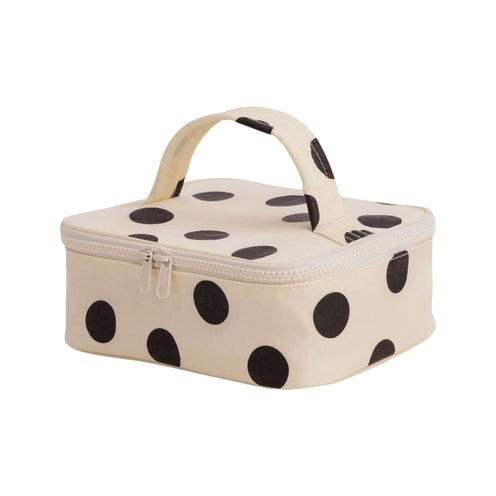 Baggu Small Cosmetic Case, Cream and Black Polka Dot