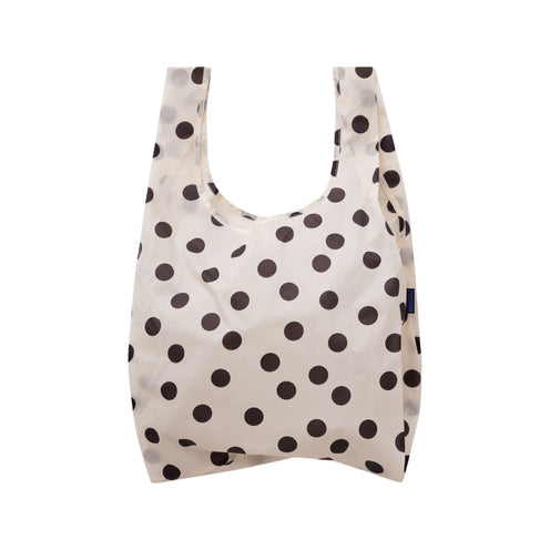 Baggu Standard Shopper Bag, Cream and Black Polka Dot