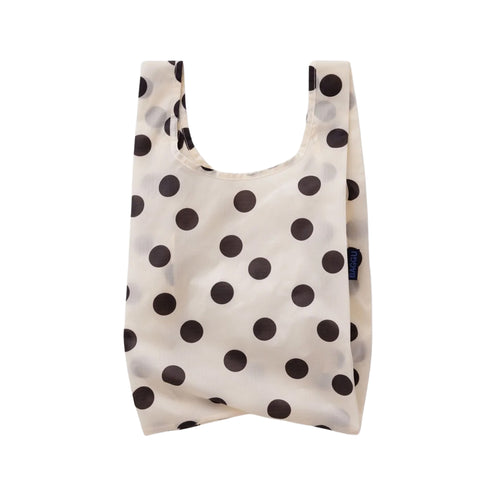 Baggu Baby Shopper Bag, Cream and Black Polka Dot