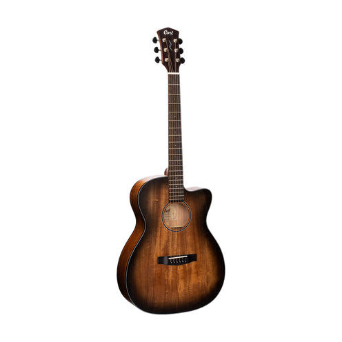 Cort Core-OC All Mahogany Acoustic Guitar w/Deluxe Soft Case, Open Pore Black Burst (B-Stock)