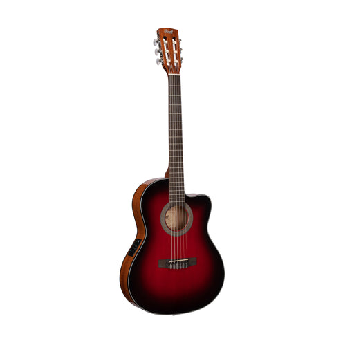 Cort JADE-E-NYLON-BRB Classical Guitar w/Bag, Burgundy Red Burst