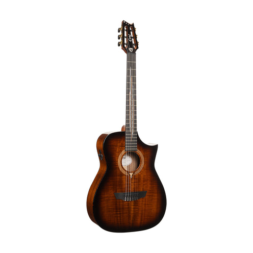 Cort LUXE-NYLON II Frank Gambale Signature Nylon-String Acoustic Guitar w/Case, Brown Black Burst