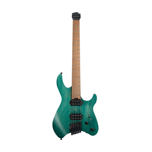 Cort Space G6MS Headless Electric Guitar w/Bag, Semi Gloss Turquoise