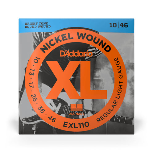 D'Addario EXL110 Nickel Wound Electric Guitar Strings, Regular Light, 10-46