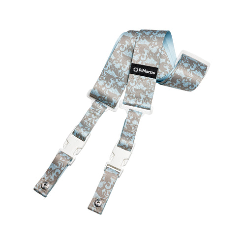 DiMarzio DD2253 Steve Vai UtoPIA ClipLock Guitar Strap, Gray/Light Blue