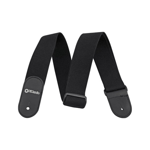 DiMarzio DD3100CBK 2inch Woven Cotton Guitar Strap w/Tabs and Tie Cord, Black