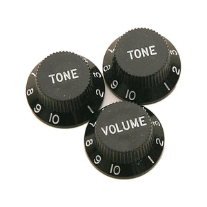 DiMarzio DM-2111BK Vintage Stratocaster Replacement Knobs, Black