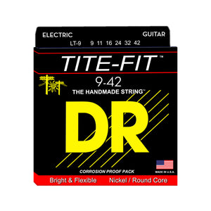 DR Strings LT-9 Tite-Fit Compression Wound Electric Guitar Strings, Light, 9-42