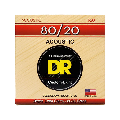 DR Strings HA-11 Hi-Beam 80/20 Bronze Acoustic Guitar Stings, Custom Light, 11-50
