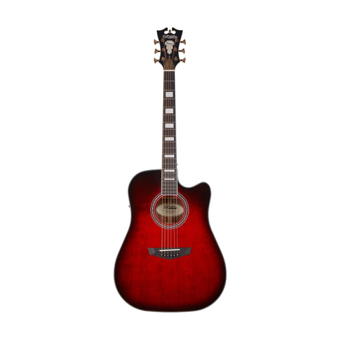 D'Angelico Premier Bowery Acoustic Guitar, Trans Black Cherry Burst
