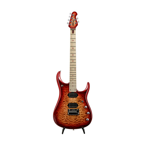 Ernie Ball Music Man Swee Lee Exclusive JP15 Quilt Guitar, Maple FB, Candy Ruby Burst