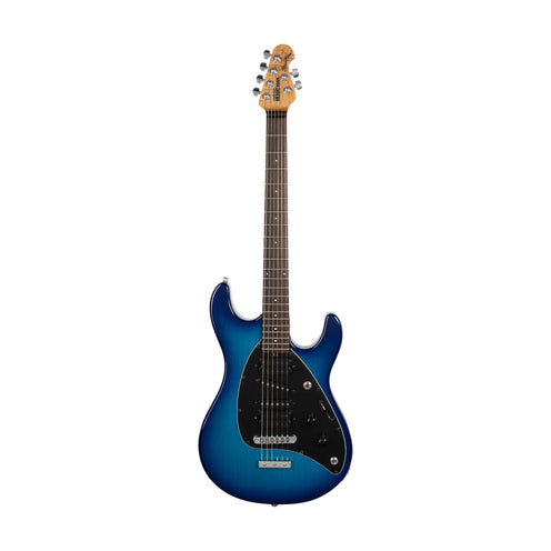 Ernie Ball Music Man Steve Morse Signature Electric Guitar, RW FB, Morse Blue Burst