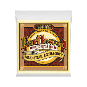 Ernie Ball Earthwood Silk and Steel Extra Soft 80/20 Bronze Acoustic Guitar Strings, 10-50