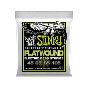 Ernie Ball Regular Slinky Flatwound Short Scale Electric Bass Strings, 45-105