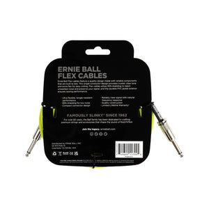 Ernie Ball 10FT Flex Straight to Straight Instrument Cable, Green