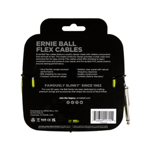 Ernie Ball 20FT Flex Straight to Straight Instrument Cable, Green