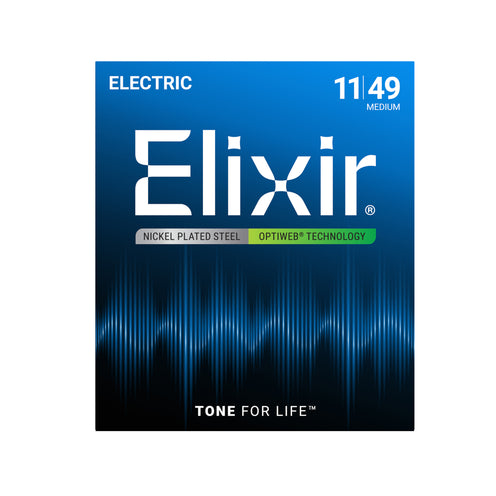 Elixir 19102 Optiweb Electric Guitar Strings, Medium, 11-49